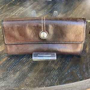 Fossil Brown Leather Long Wallet